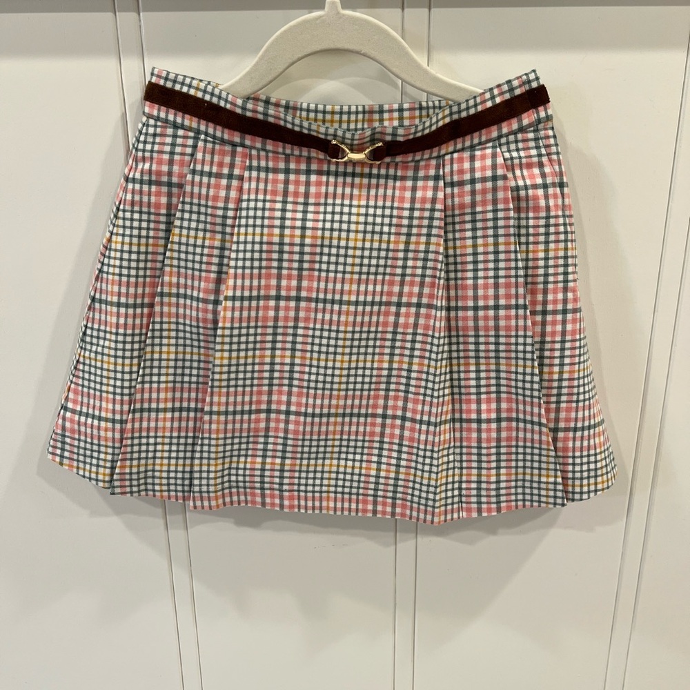 Janie and Jack Plaid Mini Skirt - Pink, Yellow, White